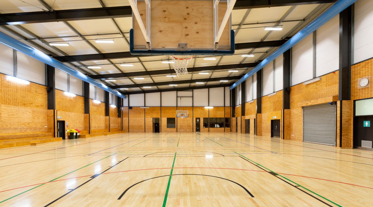 The Graham Condon sports hall court. 