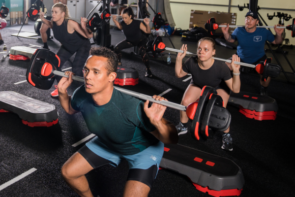 An instructor leading a class in a Revl Everest - high intensity interval training class at Christchurch Recreation and Sport centre. 